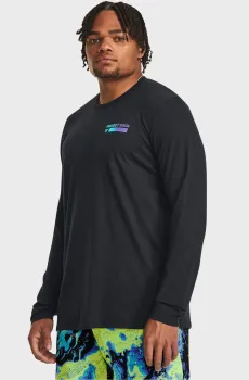 Мужской черный лонгслив UA PJT ROCK BRAHMA LS Черный S Under Armour 1379840-001