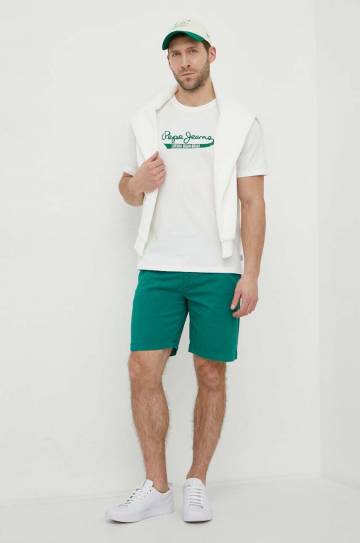 Шорты Pepe Jeans REGULAR CHINO SHORT мужские цвет зелёный PM801092 Шорты Pepe Jeans REGULAR CHINO SHORT мужские цвет зелёный PM801092