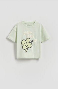 Reserved - Бавовняна футболка - блідо-зелений - 905HR-07X