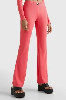 Женские розовые спортивные брюки TJW BADGE LOW RISE FLARE Розовый S Tommy Jeans DW0DW15373