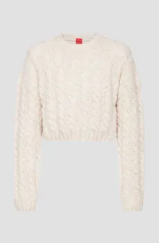 Женский белый шерстяной свитер Белый XS HUGO 50500803;270