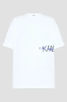 Мужская белая футболка Белый L Karl Lagerfeld 553225.755145;10