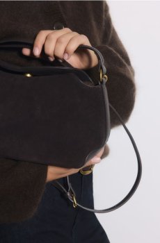 Reserved - Шкіряна сумочка - темно коричневий - 677FC-89X