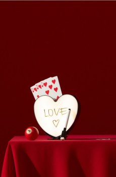 LED світлова панель у формі серця - чорний