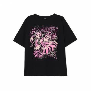 Cropp - Чорна футболка з принтом Monster High - чорний Cropp - Чорна футболка з принтом Monster High - чорний