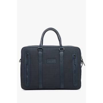 Сумка тоут шкіряна синя Estro ER00111872