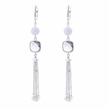 Серебряные серьги (агат,фианит) 122272 Серебряные серьги (агат,фианит) 122272