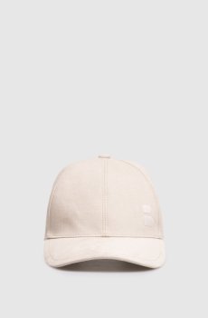 Бежевая комбинированная кепка с эмблемой
