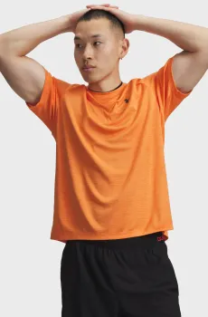 Мужская оранжевая футболка UA Tech Textured SS Оранжевый XL Under Armour 1382796-808