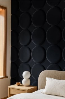 Обшитий панель з велюровим покриттям - чорний