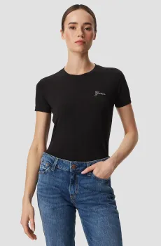 Женская черная футболка Черный L Guess W6YI12.K3751;JBLK