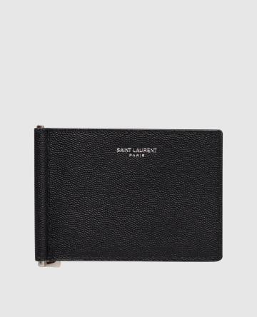 Черный кожаный портмоне с принтом логотипа