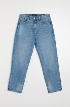 Джинси loose fit з ефектом прання - синій