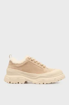 Женские бежевые замшевые кроссовки Galicia Бежевый 36 PRPY PRFAS0825W