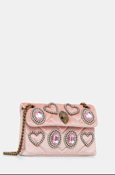 Сумочка из велюра Kurt Geiger London VELVET MINI KENSINGTON