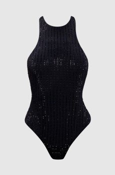Черный купальник MALIBU с кристаллами