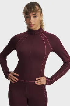 Женская бордовая спортивная кофта UA ColdGear Novelty 1/2 Zip Бордовый M Under Armour 6003998-600