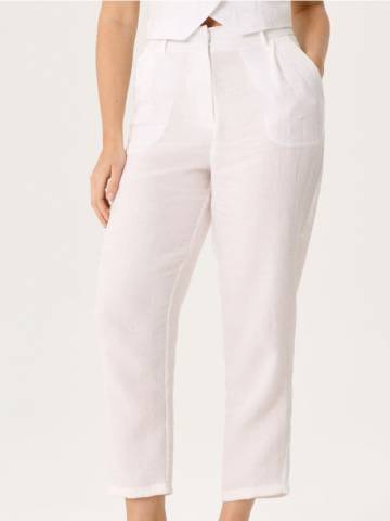 Елегантні штани зі складками - кремовий Елегантні штани зі складками - кремовий