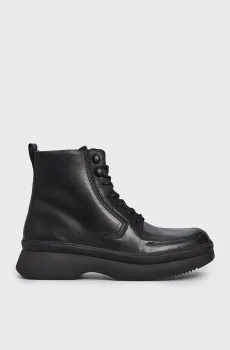 Мужские черные кожаные ботинки LACE UP Черный 44 Calvin Klein HM0HM01202