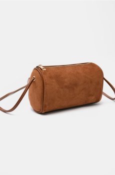 Barrel сумка з імітації замші - золотисто-коричневий