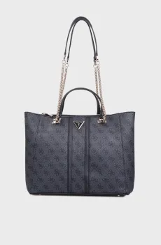 Женская темно-серая сумка с узором NOREEN SML GIRLFRIEND CARRYALL Серый ONESIZE Guess HWSG9000220