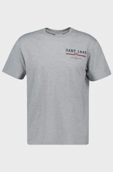 Мужская серая футболка GRAPHIC SS T-SHIRT Серый S Gant 2067044