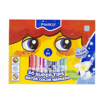 Набор водяных фломастеров Marco Ultra Washable, 36 цветов (1630-36CB) Набор водяных фломастеров Marco Ultra Washable, 36 цветов (1630-36CB)