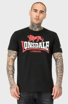 Мужская черная футболка LION TWO TONE Черный XL Lonsdale 117656