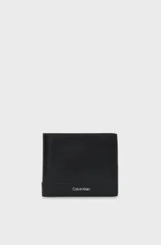 Мужской черный кожаный кошелек PERFORATED Черный ONESIZE Calvin Klein LV04D1210G