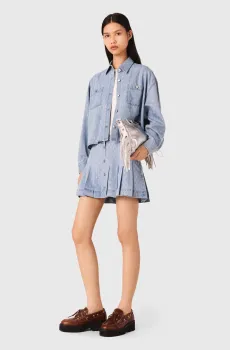 Женская голубая джинсовая рубашка Голубой 36 MAJE MFPCM00674_DENIM BLUE