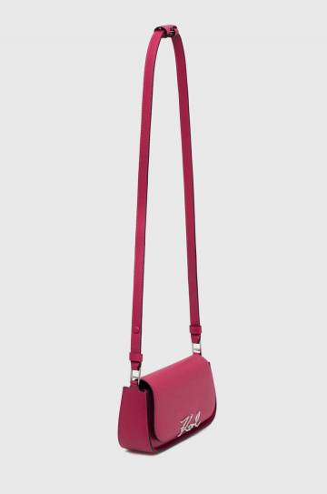 Кожаная сумочка Karl Lagerfeld цвет розовый 245W3043 Кожаная сумочка Karl Lagerfeld цвет розовый 245W3043