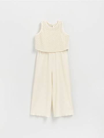 Reserved - Комбінезон із мереживним верхом - кремовий - 846CY-01X