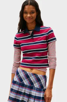 Женское поло в полоску SLIM SH ESSENTIAL Разноцветный XS Tommy Jeans DW0DW21931