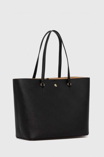 Кожаная сумочка Lauren Ralph Lauren цвет чёрный Кожаная сумочка Lauren Ralph Lauren цвет чёрный