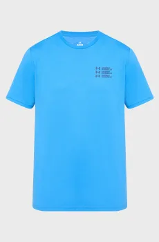 Мужская голубая футболка UA TRIPLE STACK LC LOGO SS Голубой L Under Armour 6004173-402