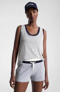 Женская серая майка RELAXED SPLIT TAPE OPEN-NK TANK Серый S Tommy Hilfiger S10S101714