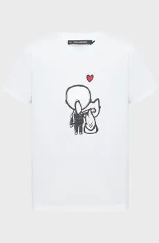 Женская белая футболка VALENTINE Белый L Karl Lagerfeld B1W17038