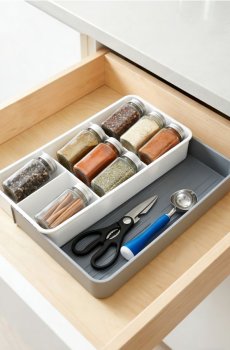 Органайзер для столових приборів для шухляди - сірий