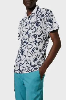 Мужское белое поло с узором Белый XL Pierre Cardin PC.-C5 20954.2073