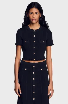 Женский черный кардиган Черный L Sandro SFPCA01267_Black