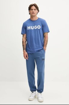Хлопковая футболка HUGO Dulivio