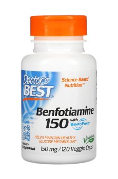 Бенфотиамин Doctors Best Benfotiamine 150 мг, 120 капсул