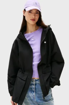 Женская черная ветровка TJW MIDI HOODED WINDBREAKER Черный S Tommy Jeans DW0DW21298