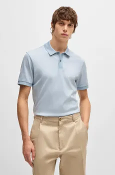 Мужское голубое поло Голубой M BOSS 50532246;454