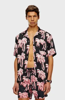 Мужская черная рубашка с узором BMOWT-ADRIAN CAMICIA Черный S Diesel A13169 0KLAR