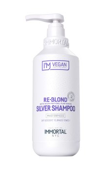 Уценка! Шампунь Immortal NYC Im Vegan Re-Bond Silver Shampoo против нежелательной желтизны волос, 500 мл