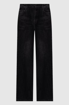 Черные джинсы с эффектом потертости