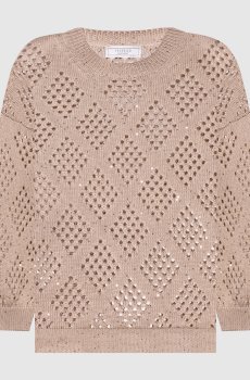 Коричневый джемпер с пайетками