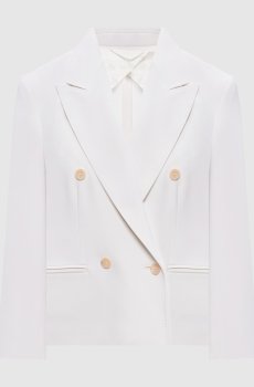 Белый двубортный жакет DORICO из шерсти