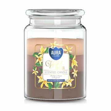 Ароматическая свеча в банке Bispol Scented Candle Aura Wild Vanilla, 500 г (snd99t-387)